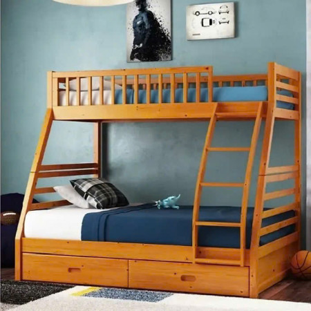 129 Oak : Giường 2 Tầng + Hộc Kéo - 1m / 1m4